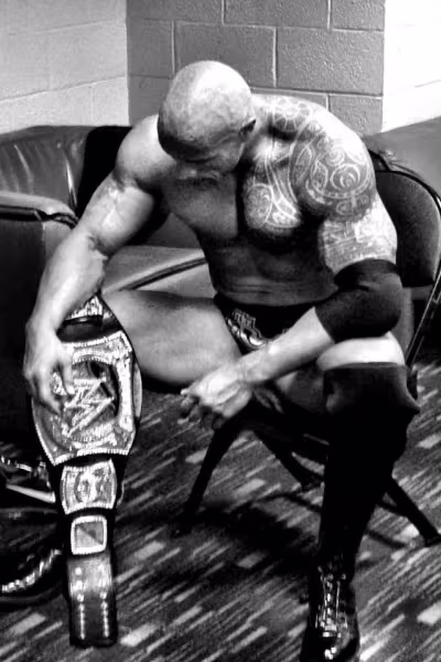 The-Rock-Backstage-After-Becoming-New-WWE-Champion
