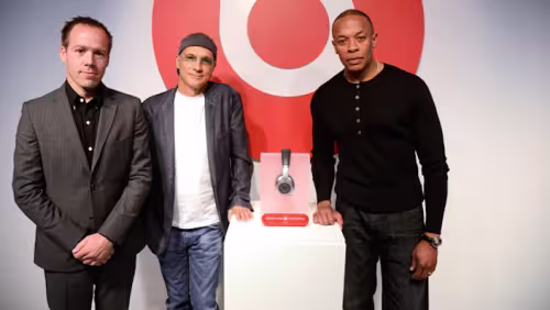 NEW YORK, NY - OCTOBER 16:  Luke Wood, Jimmy Iovine and Dr. Dre launch the Beats by Dr. Dre Pill at the Beats Store in Soho, NY on October 16, 2012 in New York City.  (Photo by Kevin Mazur/WireImage for Beats By Dr. Dre)