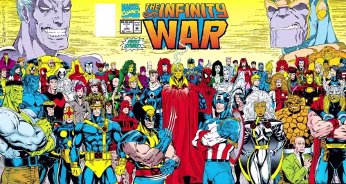 CIBASS Portada del primer n&uacute;mero de La Guerra del Infinito dibujada por Ron Lim y Al Milgrom